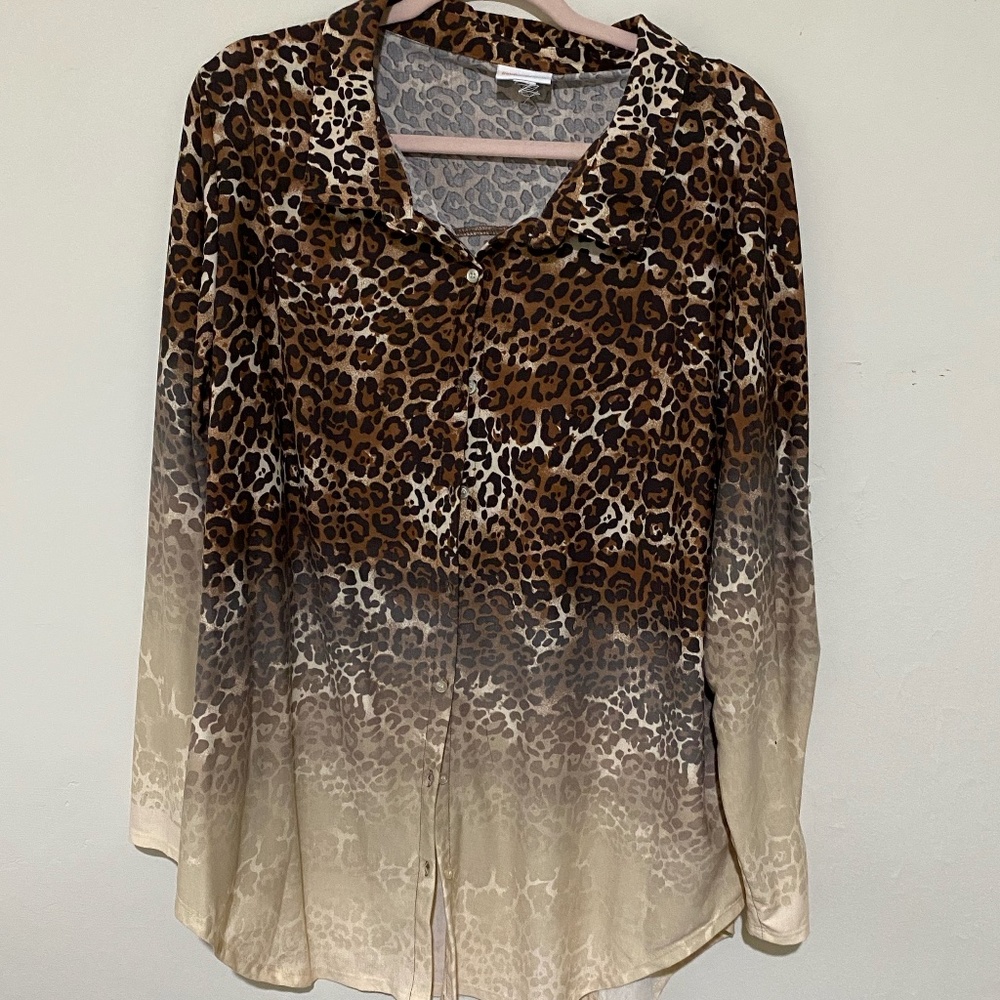 Lularoe Leopard Print Button Down
